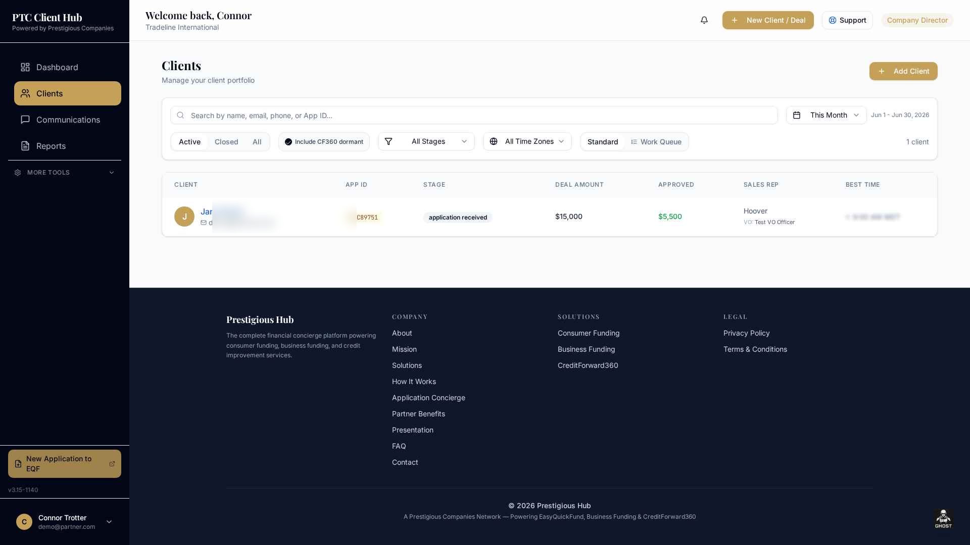 EasyQuickFund — consumer funding intake inside the Hub