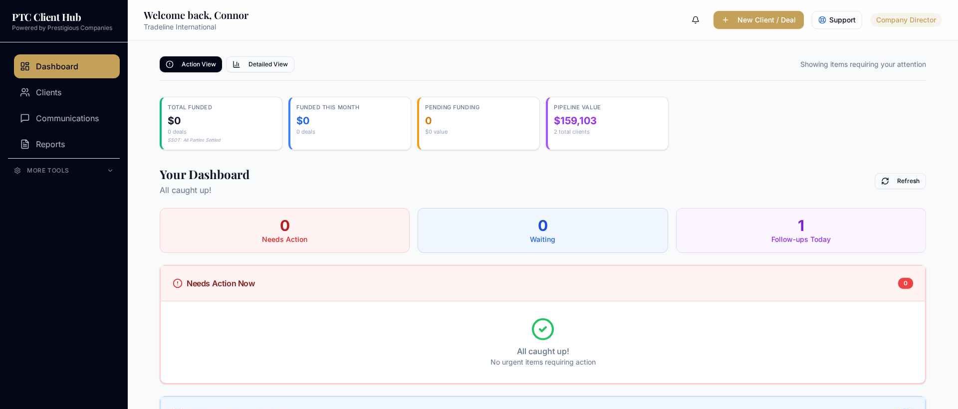 Prestigious Hub — partner dashboard